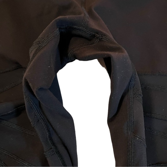 Lululemon Wunder Under Pant High Rise*Tech Mesh 28" Black Yoga 2 lace inset - Picture 12 of 16